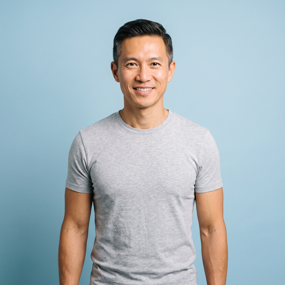 Vibrant 45-year-old man with biological age of 35 — illustrating healthy aging
